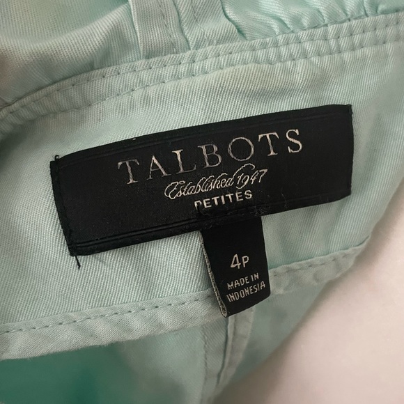 Petite Mint green 3/4 sleeve dress jacket with ruffles and pockets from Talbots - Picture 5 of 9